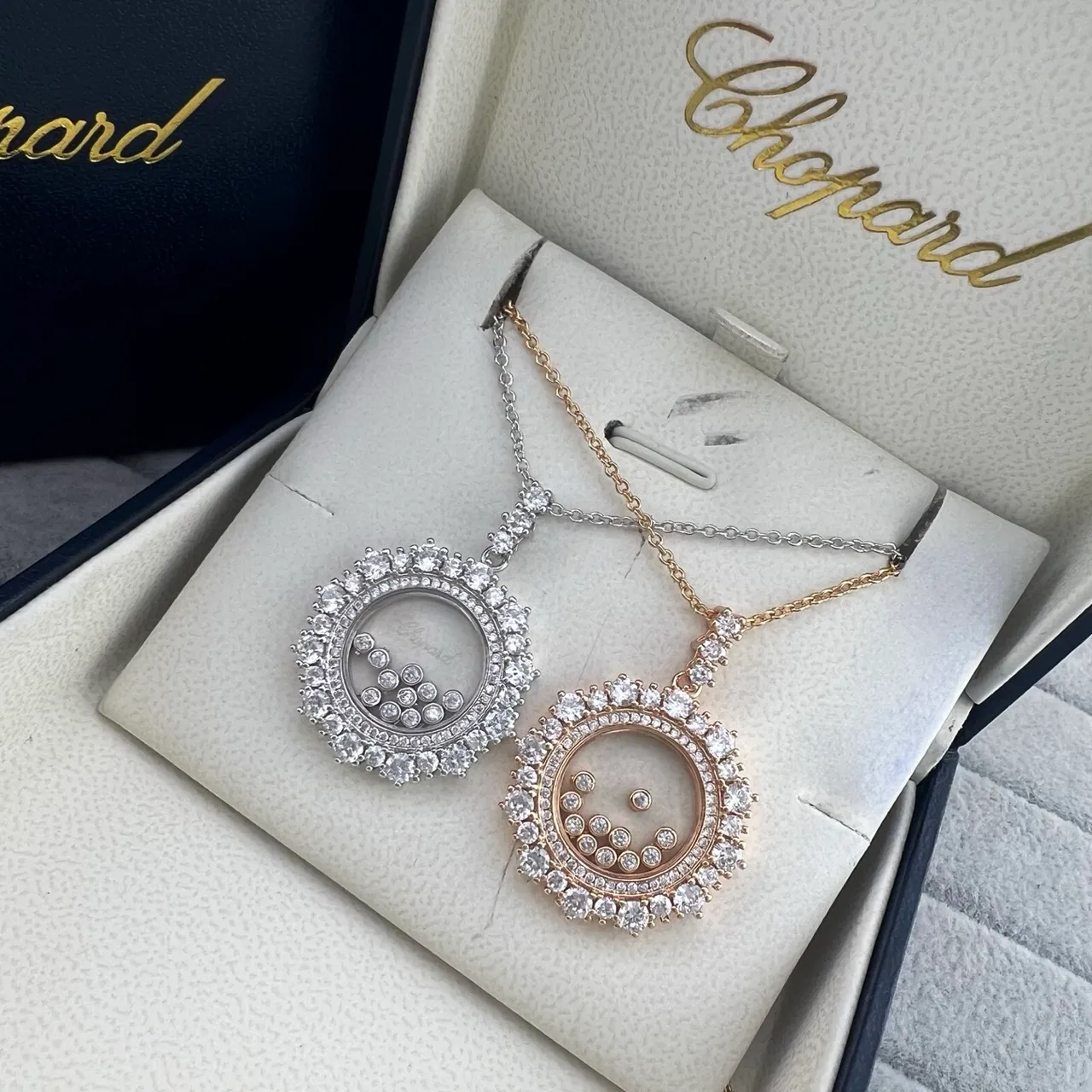 Chopard Happy Diamonds Pavé Diamond Rotating Locket Necklace 6
