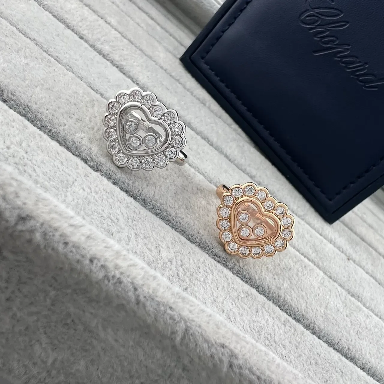 Chopard Happy Hearts Anéis com Diamante e Madreperla em Forma de Coração 5