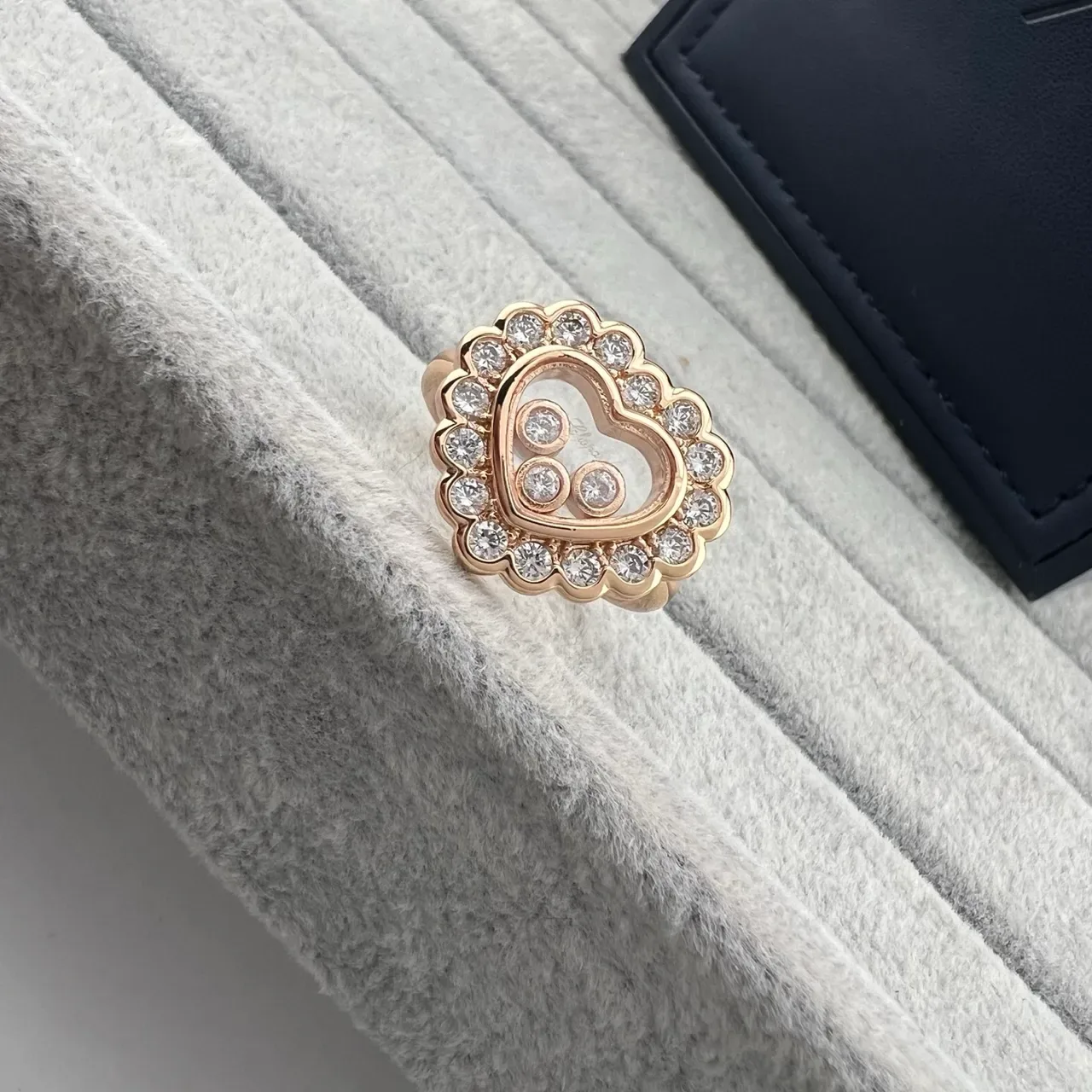 Chopard Happy Hearts Anéis com Diamante e Madreperla em Forma de Coração 6