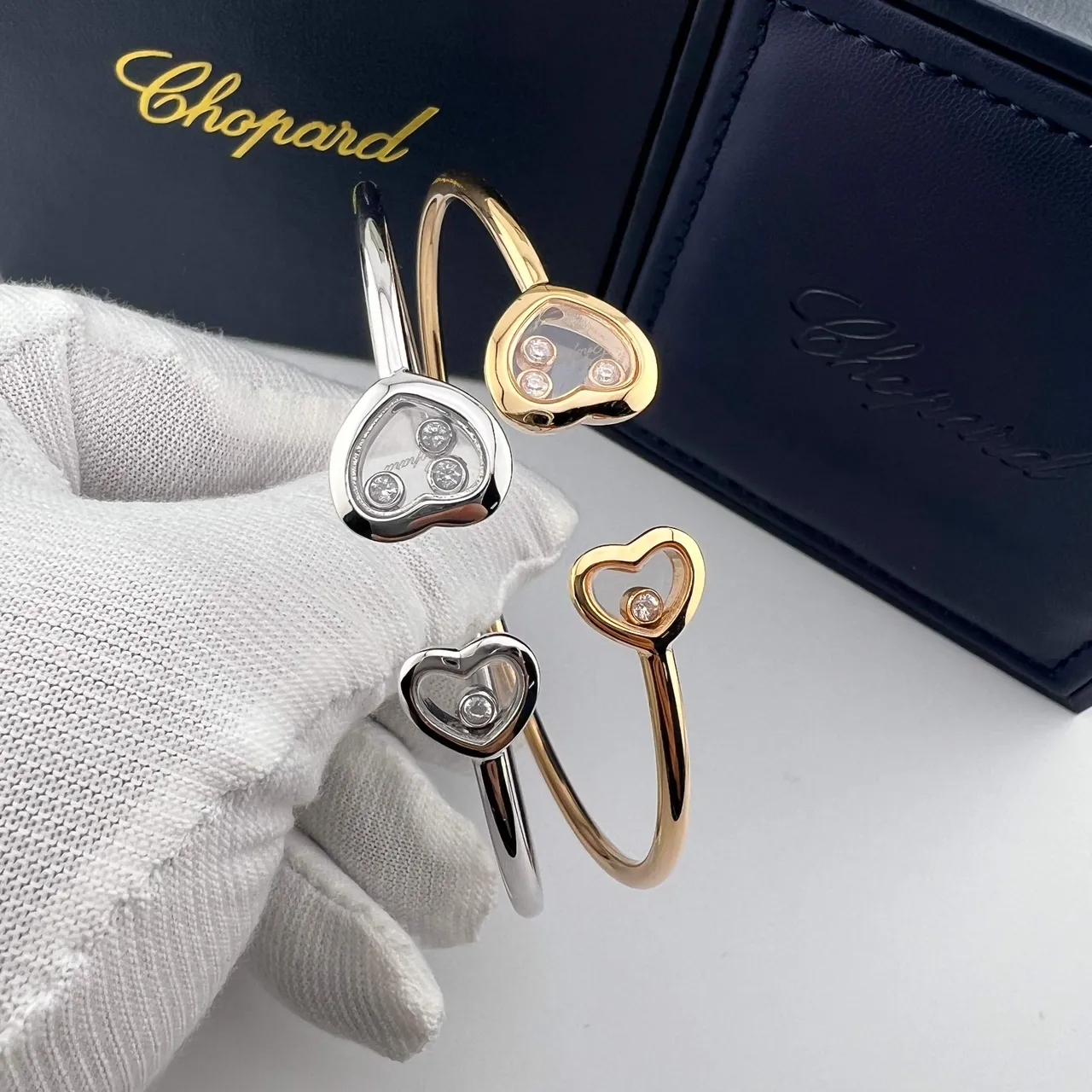 Chopard Happy Hearts Heart-Shaped Floating Diamond Bracelets 6