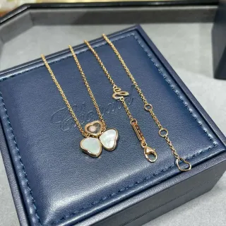 Chopard Happy Hearts Triple Heart Mother-of-Pearl and Diamond Necklace