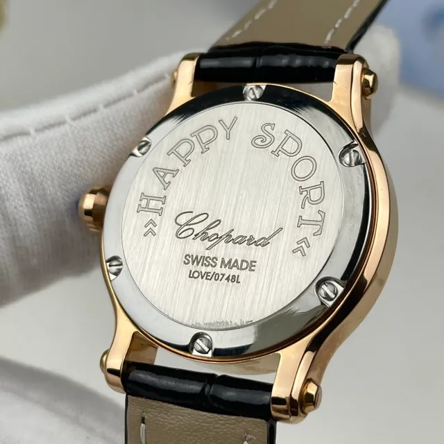 Chopard Happy Sport Diamond Bezel Blue Mother-of-Pearl Dial Mechanical Watch 3