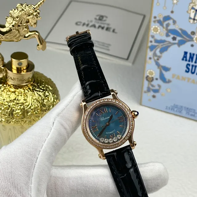 Chopard Happy Sport Diamond Bezel Blue Mother-of-Pearl Dial Mechanical Watch 5