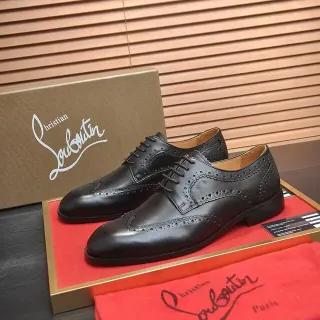 Christian Louboutin Black Red Leather Full Brogue