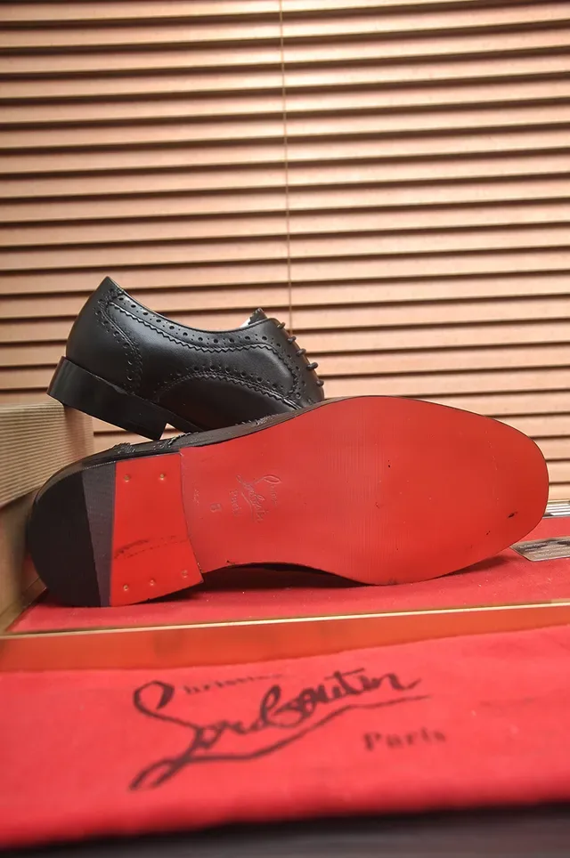 Christian Louboutin Black Red Leather Full Brogue 3