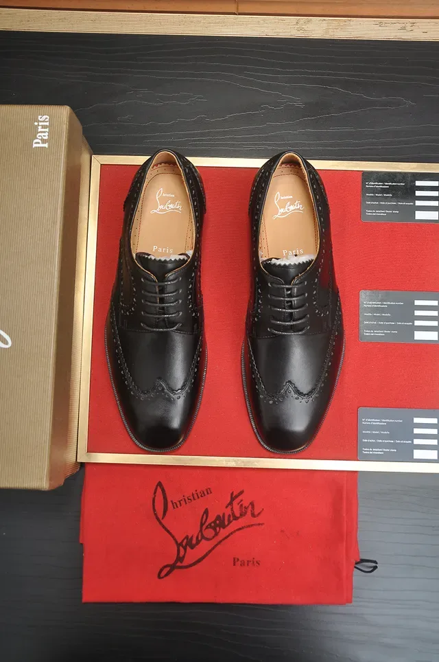 Christian Louboutin Black Red Leather Full Brogue 5