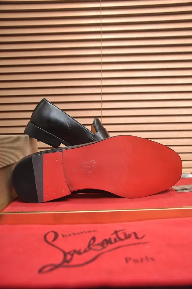 Christian Louboutin Black Red Leather Penny Loafer 3