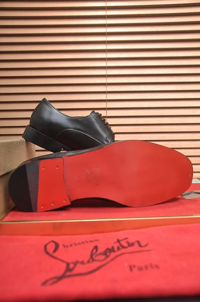 Christian Louboutin Cap-Toe Black Leather Oxford Shoes 3