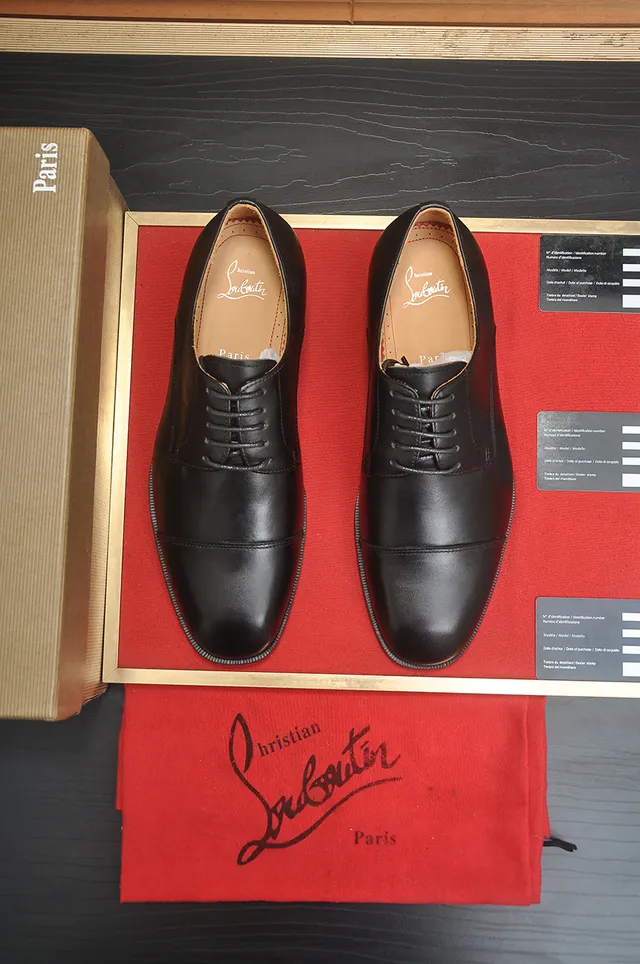 Christian Louboutin Cap-Toe Black Leather Oxford Shoes 5