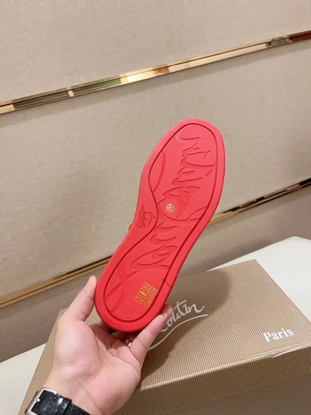 Christian Louboutin Louis Crystal-Embellished Red Suede Lifestyle Sneakers 2