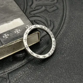 Chrome Hearts Cross Ring Silver Oxidized Engraved Ring