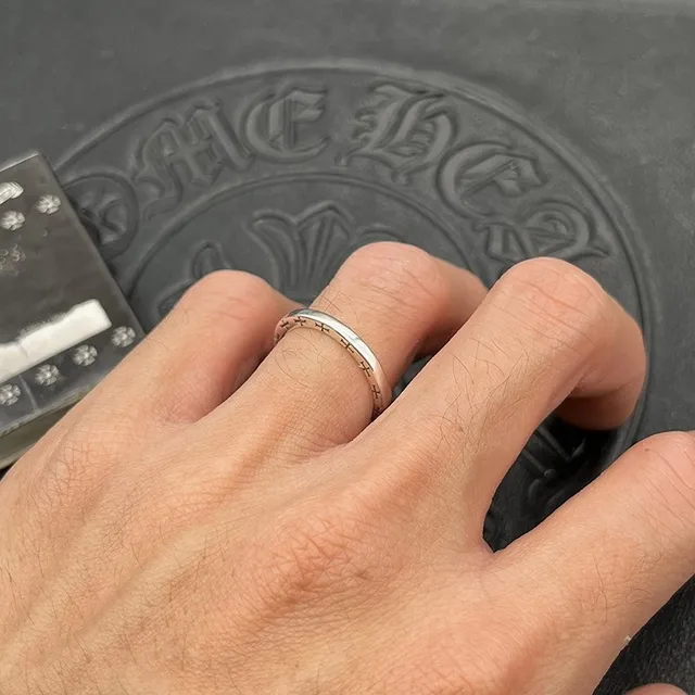 Chrome Hearts Cross Ring Silver Oxidized Engraved Ring 2