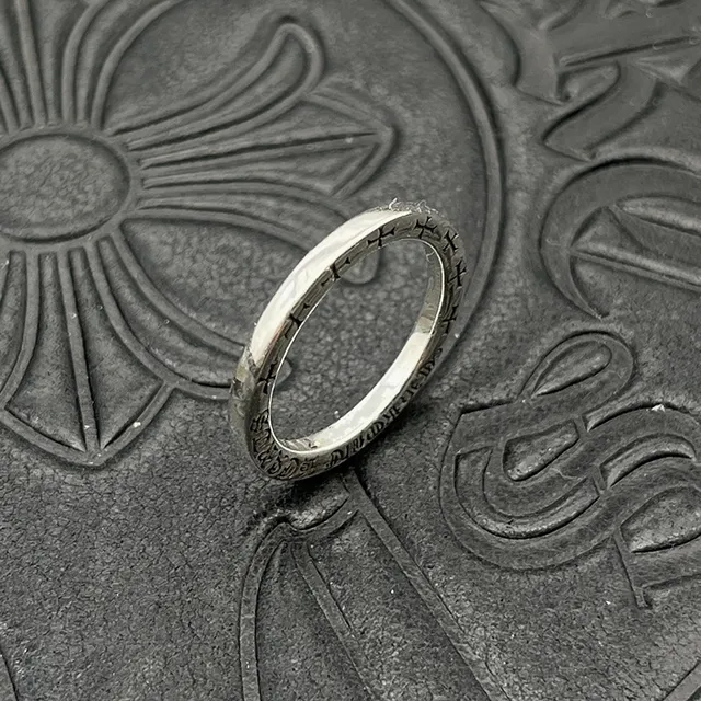 Chrome Hearts Cross Ring Silver Oxidized Engraved Ring 6