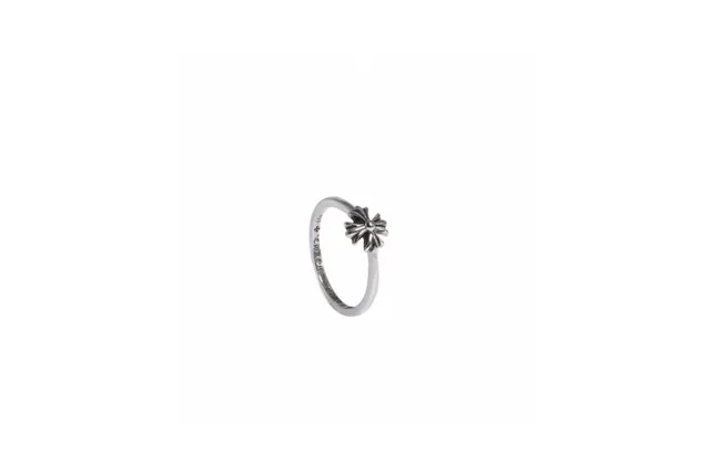 Chrome Hearts خاتم الصليب فضي مصقول نقش مزخرف خاتم 7