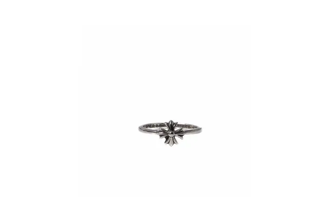 Chrome Hearts خاتم الصليب فضي مصقول نقش مزخرف خاتم 9