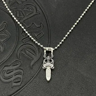 Chrome Hearts Dagger Pendant Silver Necklace