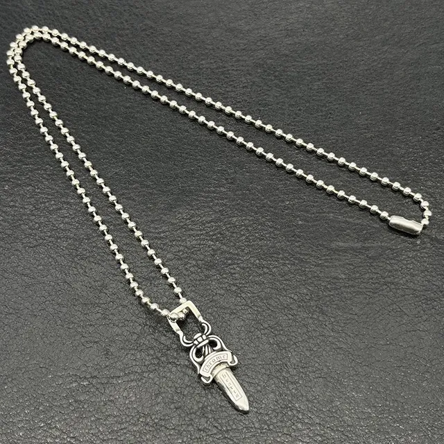 Chrome Hearts Dagger Pendant Silver Necklace 5