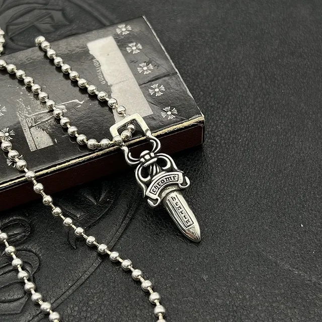 Chrome Hearts Dagger Pendant Silver Necklace 7