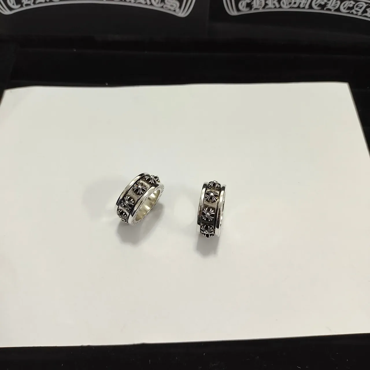Chrome Hearts Engraved Floral Band Rings 2