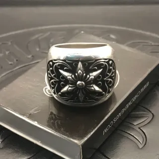 Chrome Hearts Floral Scrollwork Silver Ring