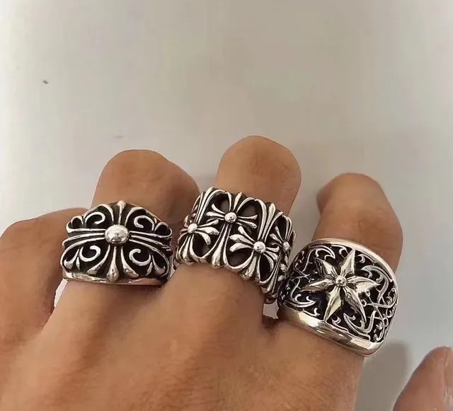Chrome Hearts Floral Scrollwork Silver Ring 3