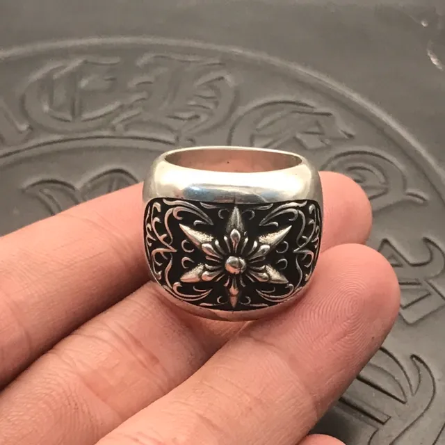 Chrome Hearts Floral Scrollwork Silver Ring 4