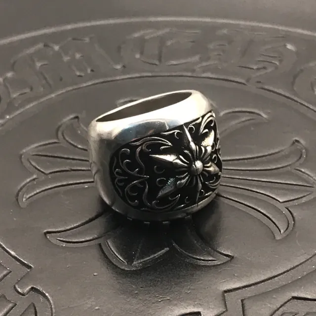 Chrome Hearts Floral Scrollwork Silver Ring 7