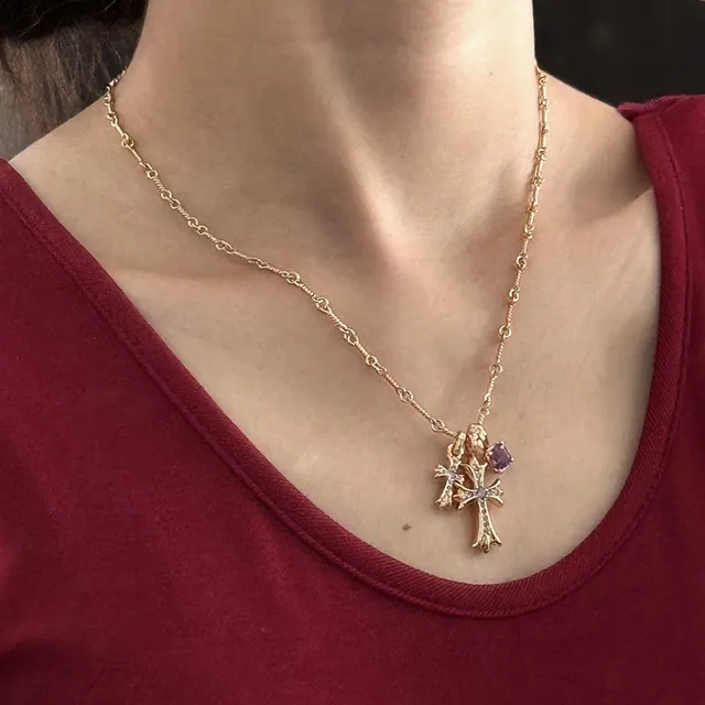 Chrome Hearts Collier Doré Transparente à multiples pendentifs 2