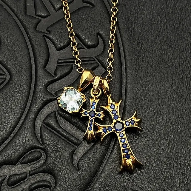 Chrome Hearts Collier Doré Transparente à multiples pendentifs 3