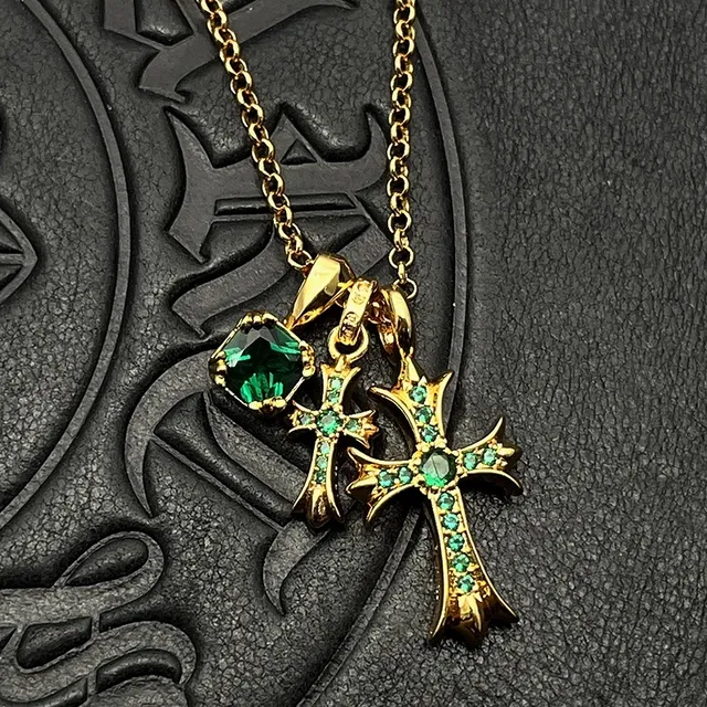 Chrome Hearts Collier Doré Transparente à multiples pendentifs 4