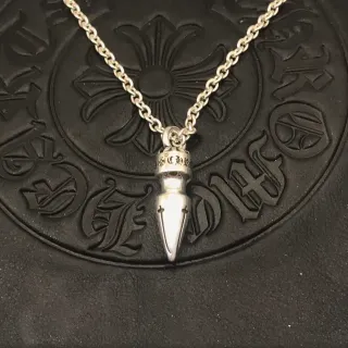 Chrome Hearts Spike Pendant Polished Silver Necklace