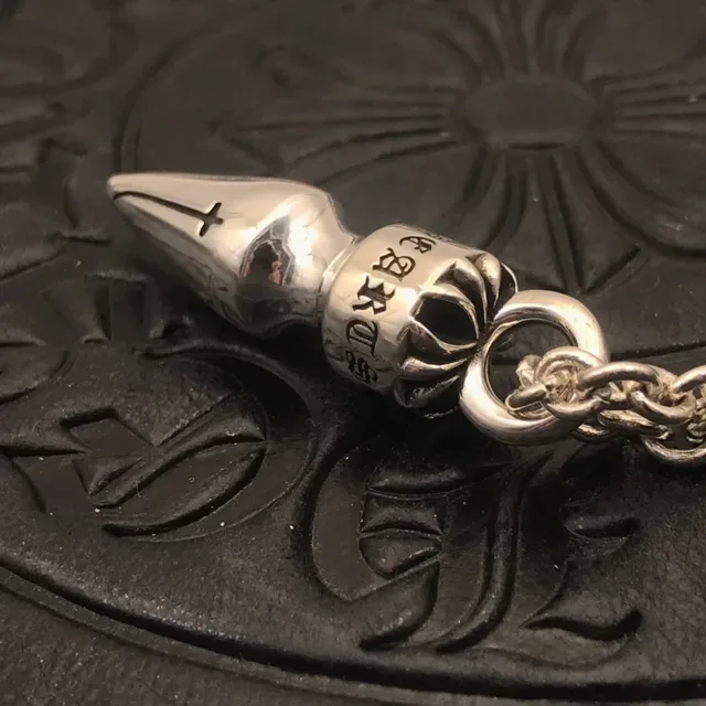 Chrome Hearts Spike Pendant Polished Silver Necklace 5