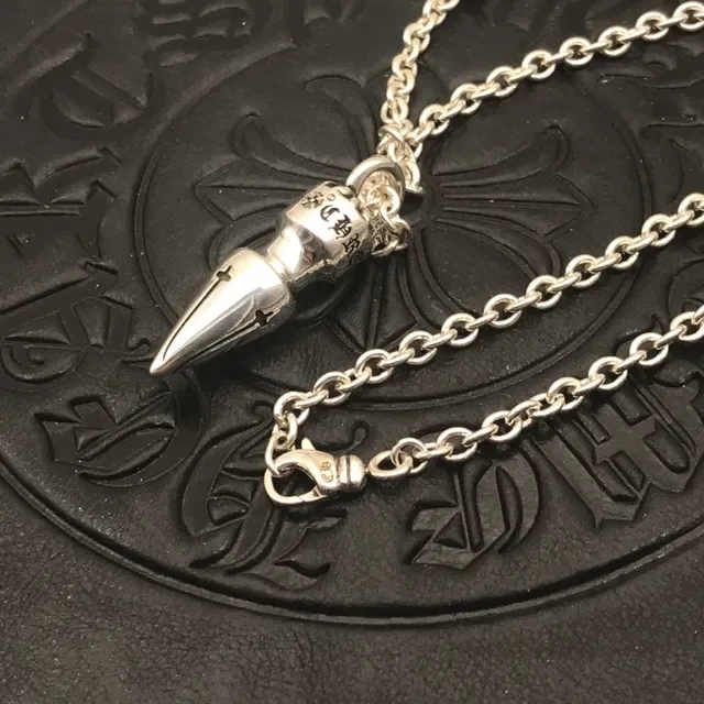 Chrome Hearts Spike Pendant Polished Silver Necklace 6