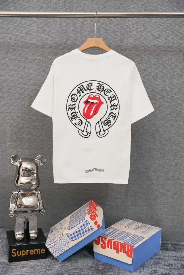 Chrome Hearts x Rolling Stones Tongue Logo Black Oversized T-Shirt 2