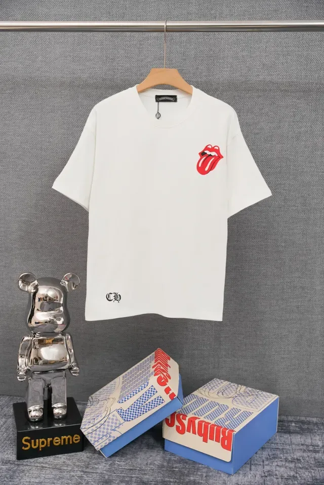 Chrome Hearts x Rolling Stones Tongue Logo Black Oversized T-Shirt 3