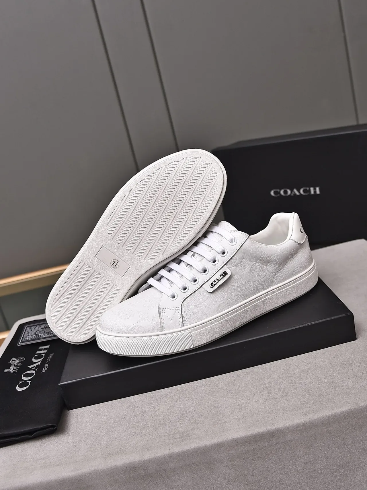 Coach Embossed Leather Low-Top Lifestyle Sneakers 4