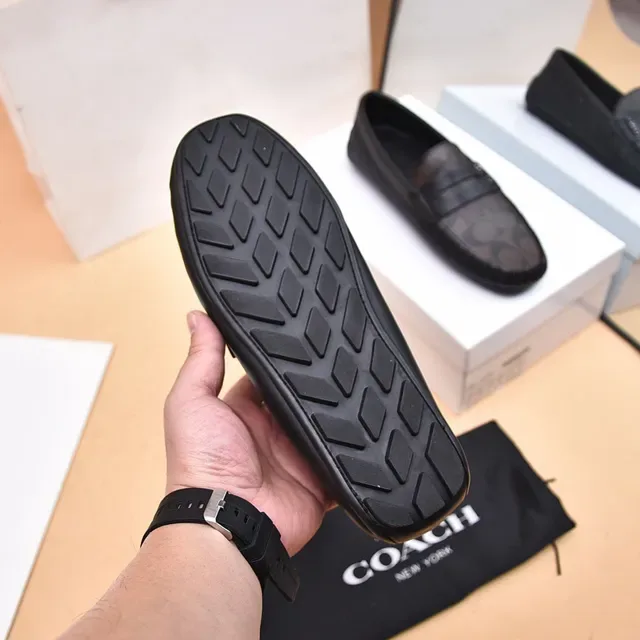 Coach Penny Loafer Black Brown Signature C Monogram Canvas Loafer 4