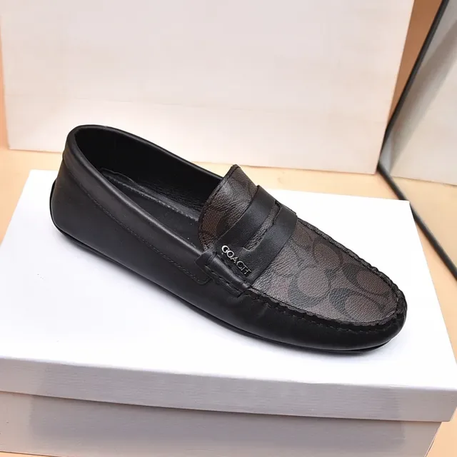 Coach Penny Loafer Black Brown Signature C Monogram Canvas Loafer 5