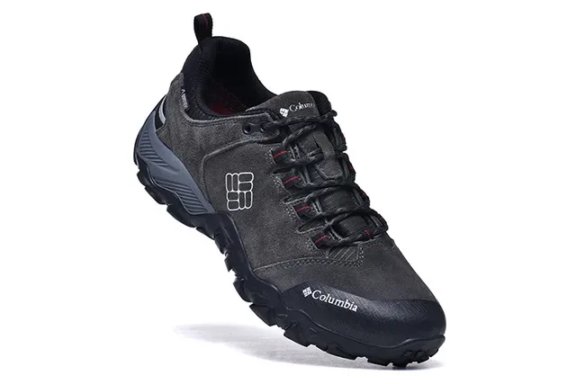 Columbia Low-Top Hiking Boot Black Gray Waterproof Trail Sneaker 15