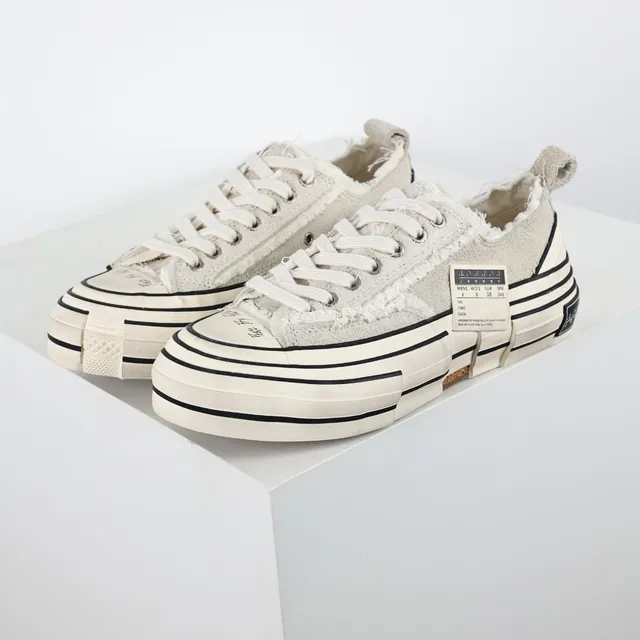 Converse Beige Black Deconstructed Canvas Raw-Edge Detailing Lifestyle Sneakers 2