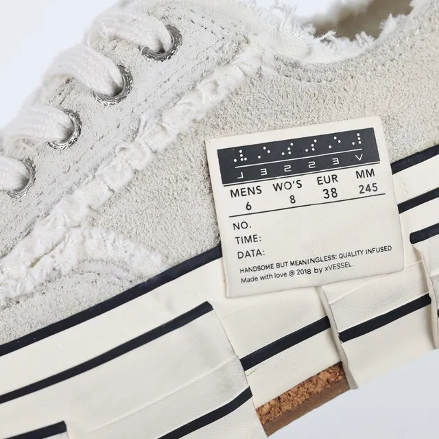 Converse Beige Black Deconstructed Canvas Raw-Edge Detailing Lifestyle Sneakers 6