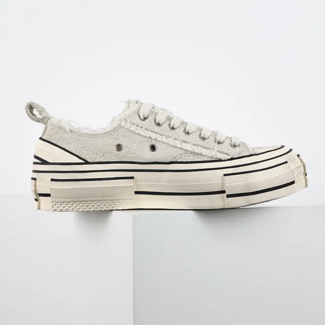 Converse Beige Black Deconstructed Canvas Raw-Edge Detailing Lifestyle Sneakers 7