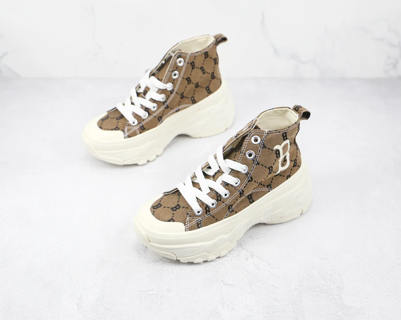Converse High-Top Monogrammed Canvas Chunky Sole Sneaker 7