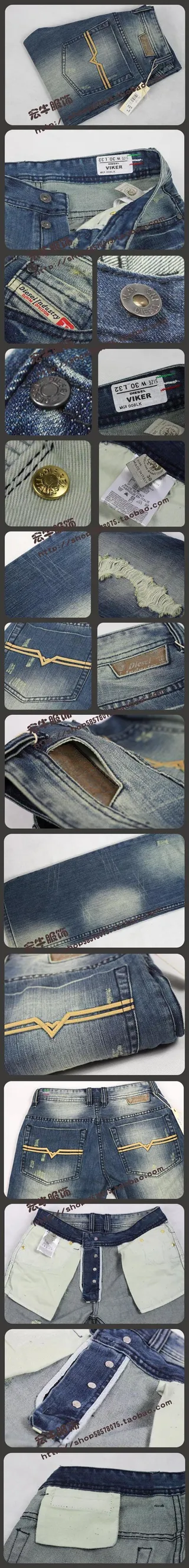 Diesel Distressed Straight-Leg Medium-Wash Blue Jeans 4