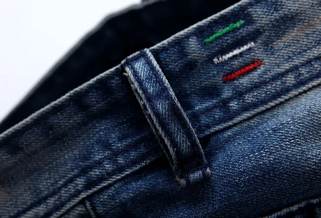 Diesel Distressed Straight-Leg Medium-Wash Blue Jeans 13