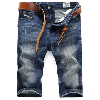 Diesel Distressed Wash Relaxed Fit Denim Shorts