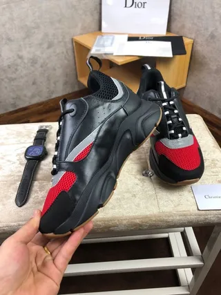 Christian Dior 黑红 多层底 不对称蕾丝笼式厚底运动鞋 3