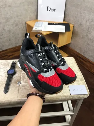 Christian Dior 黑红 多层底 不对称蕾丝笼式厚底运动鞋 4