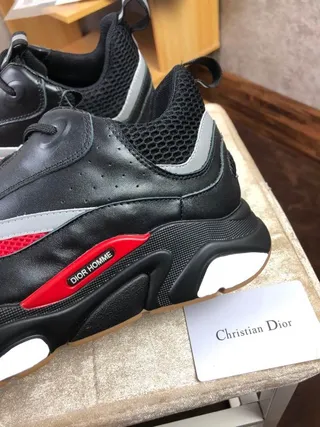 Christian Dior 黑红 多层底 不对称蕾丝笼式厚底运动鞋 8