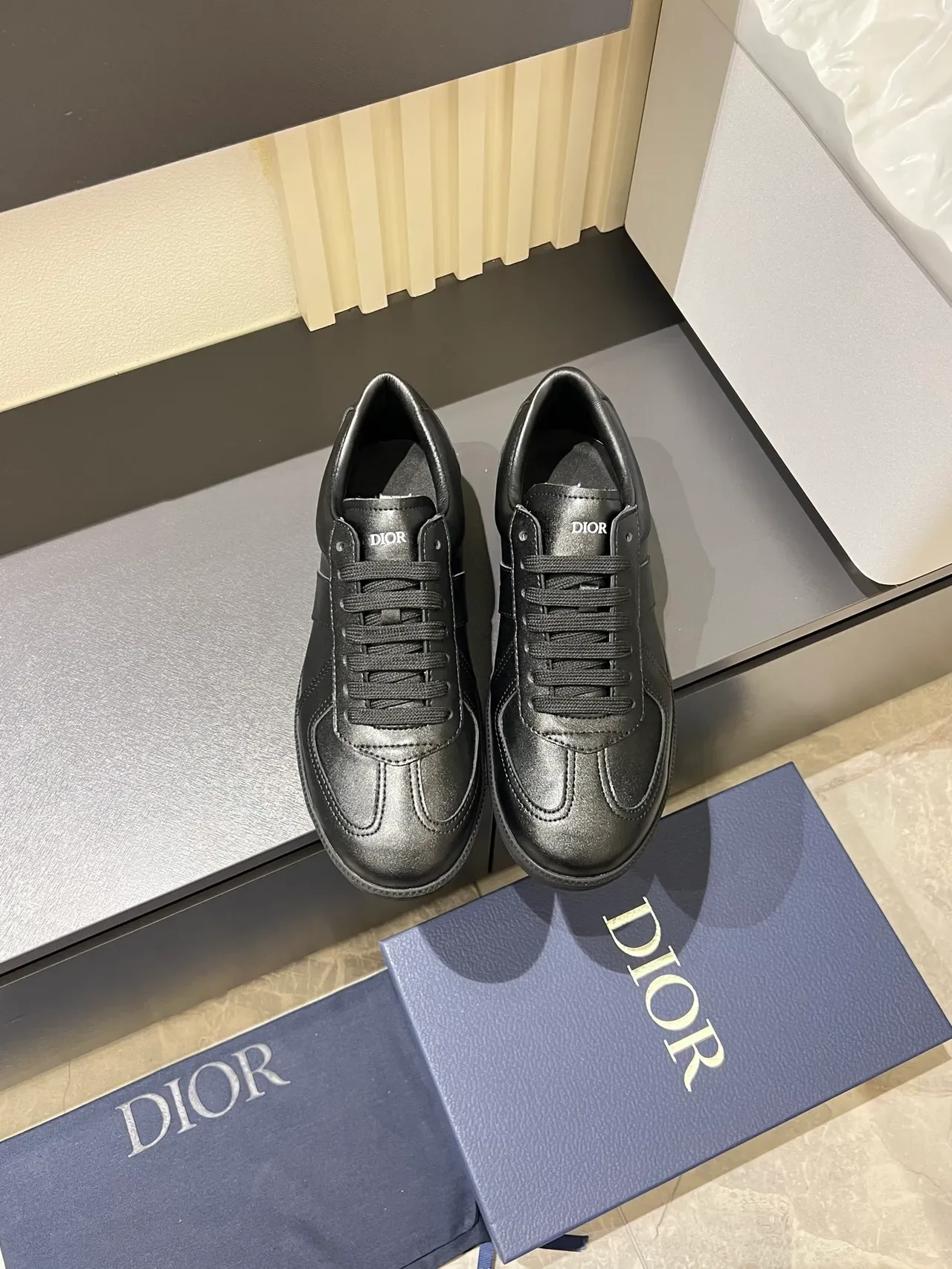 Dior B22 Sneakers Lifestyle Cuir Noir Panellée 5